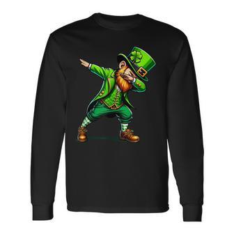 Dabbing Leprechaun St Patrick's Day Irish Long Sleeve T-Shirt - Seseable
