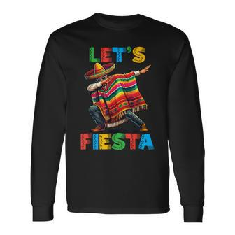 Dabbing Mexican Poncho Cinco De Mayo Boys Sombrero Dab Long Sleeve T-Shirt | Mazezy CA