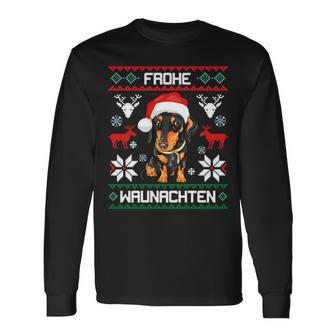 Dachshund Merry Waunachten Christmas Dog Dachshund Tecker Langarmshirts - Seseable