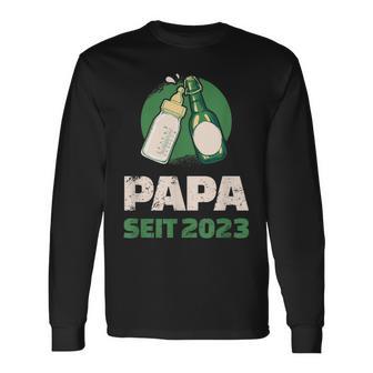 Dad Since 2023 Werdender Papa Bier Milk Langarmshirts - Geschenkecke