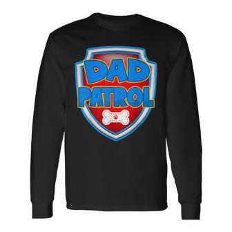 Dad Of The Birthday Boy Dog Paw Family Party Decorations Long Sleeve T-Shirt - Monsterry AU