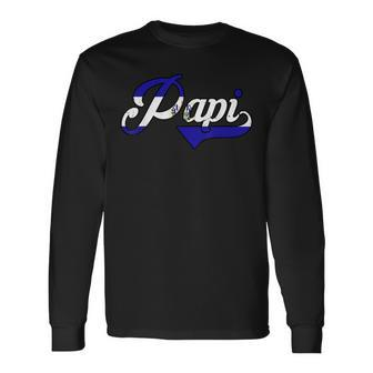 Dad El Salvador Flag Papi Father Day Hispanic Heritage Long Sleeve T-Shirt - Monsterry