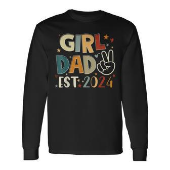 Dad Est 2024 Father And Daughter Happy Father's Day Long Sleeve T-Shirt - Seseable
