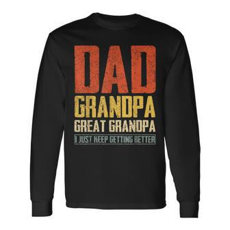Dad Grandpa Great Grandpa Fathers Day Dad Grandpa Men Long Sleeve T-Shirt - Monsterry CA