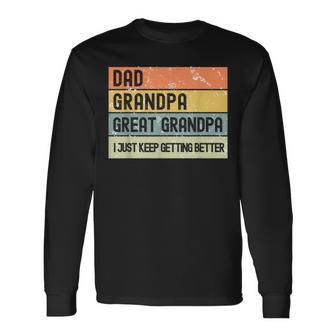 Dad Grandpa Great Grandpa Retro Father's Day Long Sleeve T-Shirt - Monsterry CA