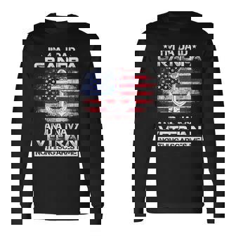 Im Dad Grandpa And A Veteran Nothing Can Scares Me Veterans Long Sleeve T-Shirt - Monsterry