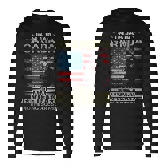 Dad Grandpa Veteran Usa Flag Fathers Day 2024 Veterans Long Sleeve T-Shirt - Seseable