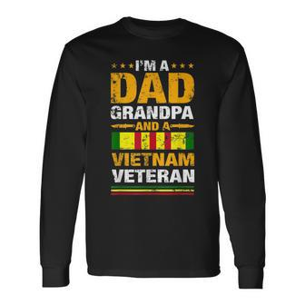 I Am A Dad Grandpa Vietnam Veteran Veteran Day Long Sleeve T-Shirt - Monsterry