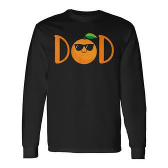 Dad Of The Little Cutie Baby Shower Orange 1St Birthday Long Sleeve T-Shirt - Monsterry