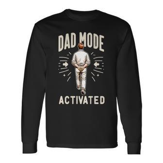 Dad Mode Activated Quote Dad Facts Father's Day Long Sleeve T-Shirt - Seseable