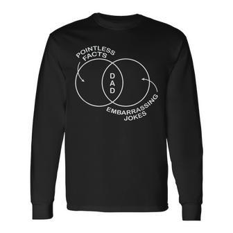 Dad Pointless Facts Embarrassing Jokes Venn Diagram Long Sleeve T-Shirt - Monsterry CA