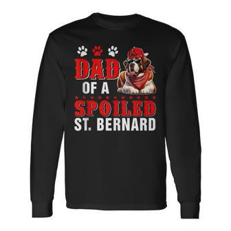 Dad Of A Spoiled St Bernard Father's Day Dog Sunglasses Long Sleeve T-Shirt - Thegiftio UK