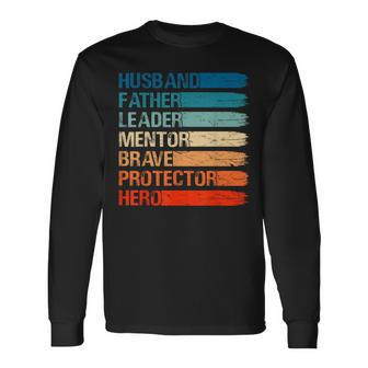Dad For Vintage Husband Retro Daddy Fathers Day Long Sleeve T-Shirt - Seseable