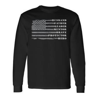 Dad For Vintage Husband Retro Daddy Fathers Day Long Sleeve T-Shirt - Seseable