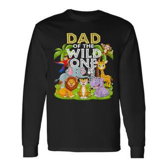 Dad Of The Wild One 1St Birthday Zoo Animal Safari Jungle Long Sleeve T-Shirt - Thegiftio UK