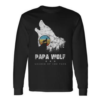 Dad Wolf Rudelführer Father's Day Wolfs intage Langarmshirts - Geschenkecke