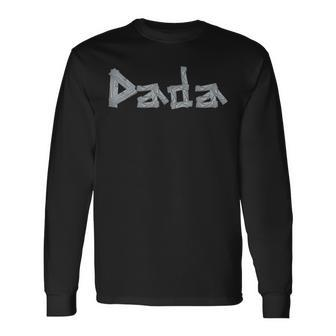 Dada Dad Fathers Day 2024 Tape Style Long Sleeve T-Shirt - Seseable