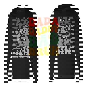Dada Daddy Dad Bruh Fathers Day 2024 Groovy Long Sleeve T-Shirt - Thegiftio UK