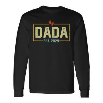 Dada Est 2024 Dada 2024 Logo New Dad Fathers Day Long Sleeve T-Shirt - Thegiftio UK