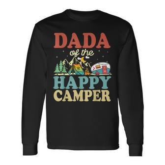 Dada Of The Happy Camper First Birthday Camping Family Long Sleeve T-Shirt - Thegiftio UK