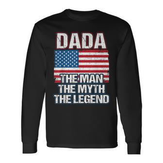 Dada The Man The Myth The Legend Dad Grandpa Fathers Day Long Sleeve T-Shirt - Monsterry DE