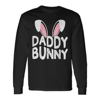 Daddy Bunny Ears Easter Family Matching Dad Fathers Day Papa Long Sleeve T-Shirt | Mazezy
