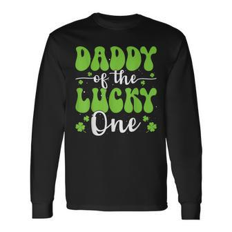 Daddy Of The Lucky One First Birthday St Patrick's Day Long Sleeve T-Shirt - Thegiftio UK