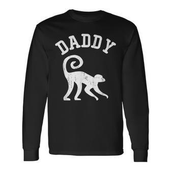 Daddy Squirrel Monkey Vintage Ideas For Dad Long Sleeve T-Shirt - Monsterry DE