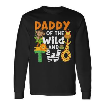 Daddy Of The Wild And Two 2 Zoo Theme Birthday Safari Jungle Long Sleeve T-Shirt - Seseable