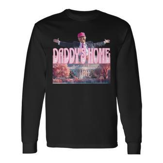 Daddy's Home Real Donald Pink Preppy Edgy Good Man Trump Long Sleeve T-Shirt | Mazezy UK