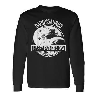 Daddysaurus Rex Dinosaur Daddy T-Rex Father's Day Dino Dad Long Sleeve T-Shirt - Monsterry