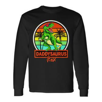 Daddysaurus Rex Father's Day Dinosaur Papa Long Sleeve T-Shirt - Monsterry DE