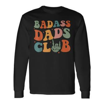 Dads Dad Groovy Fathers Day Long Sleeve T-Shirt - Seseable