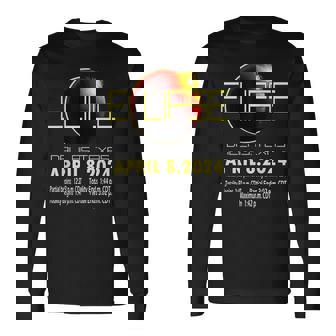 Dallas Texas Solar Eclipse 2024 Solar Eclipse Texas Long Sleeve T-Shirt | Mazezy