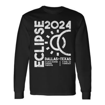 Dallas Texas Total Solar Eclipse April 8 2024 Totality Long Sleeve T-Shirt - Monsterry UK