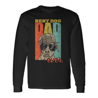 Damen Best Dog Dad Ever Hundepapa Hund Papa Mit-Ausschnitt Langarmshirts - Geschenkecke