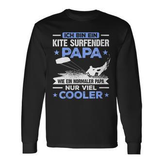 Damen Bin Ein Kite Surfender Papa Wie Ein Normaler Papi Nur Cooler Mit-Ausschnitt Langarmshirts - Geschenkecke