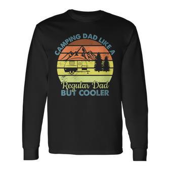 Damen Camping Papa Natur Outdoor Aktivität Lagerfeuer Camper Mit-Ausschnitt Langarmshirts - Geschenkecke