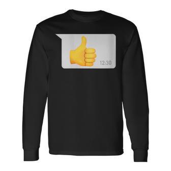 Damen Daumen Hoch X Thumbs Up -Ater Papa Nachricht Dad Message Mit-Ausschnitt Langarmshirts - Geschenkecke