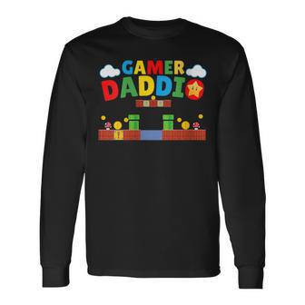 Damen Gamer-Papa Retro-Gamer-Vater-Nostalgiepapa Level Aufsteigen Mit-Ausschnitt Langarmshirts - Geschenkecke