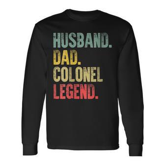 Damen Lustigesintage-Geschenk Ehemann Papa Colonel Legende Retro Mit-Ausschnitt Langarmshirts - Geschenkecke