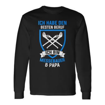 Damen Messebau Papaateratertag Messebauer Mit-Ausschnitt Langarmshirts - Geschenkecke