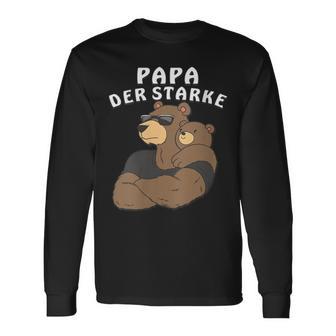 Damen Papa Der Starkeater Familie Bär Papabear Papa Mit-Ausschnitt Langarmshirts - Geschenkecke