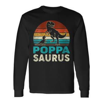 Damen Passender Familien-Poppasaurus T-Rex Dinosaurier Für Papa Opa Mit-Ausschnitt Langarmshirts - Geschenkecke