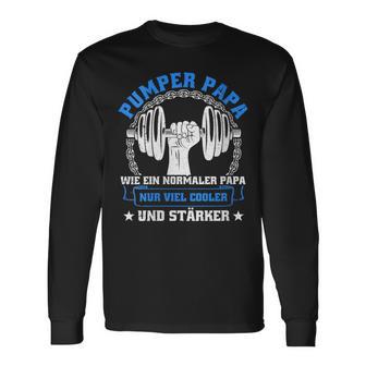 Damen Pumper Papa Bodybuilder Kraftsport Gym Lustiges Bodybuilding Mit-Ausschnitt Langarmshirts - Geschenkecke