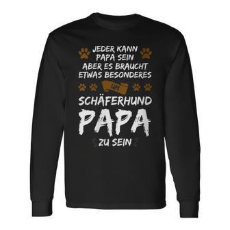 Damen Schäferhund Papa Zu Sein Schäferhund Papa Mit-Ausschnitt Langarmshirts - Geschenkecke