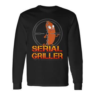 Damen Serial Griller Grillenatertag Grill Herrentag Papa Mit-Ausschnitt Langarmshirts - Geschenkecke