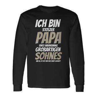 Damenatertag Stolzer-Papa -Om Großartigen Sohn Bekommen Mit-Ausschnitt Langarmshirts - Geschenkecke