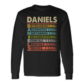 Daniels Family Name First Last Name Daniels Long Sleeve T-Shirt - Seseable