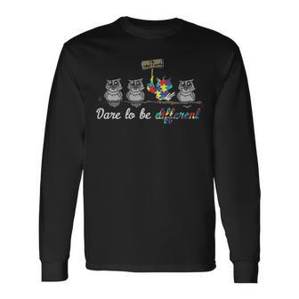 Dare To Be Different Owl Long Sleeve T-Shirt | Mazezy